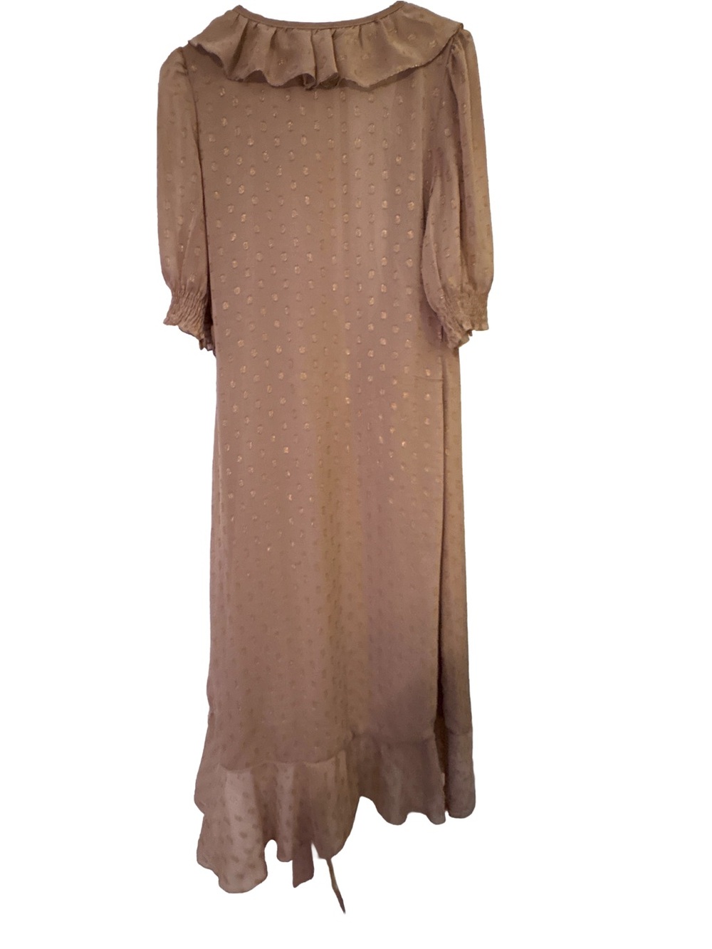 Women’s Taupe Ruffled Midi Dress